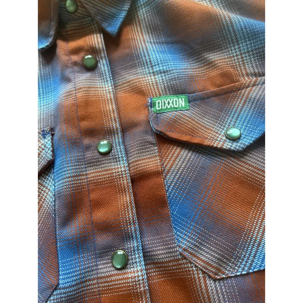 Dixxon Men's Medium Pearl Snap Kaihalulu Bay Long Sleeve Button Down Flannel